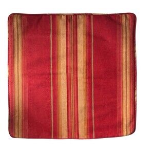 Pottery Barn Red Striped Throw Pillow Cover Sham Zip 20x20"